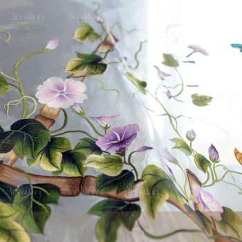 Rèm thêu tay hoa bìm bịp - Rèm cao cấp