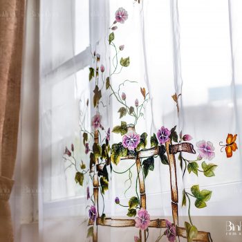 Rèm thêu tay hoa bìm bịp - Rèm cao cấp