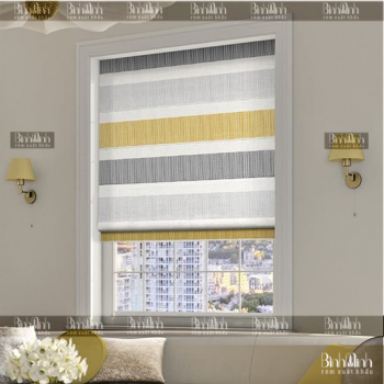 Rèm roman họa tiết ngang nhiều màu