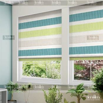 Rèm roman họa tiết ngang nhiều màu