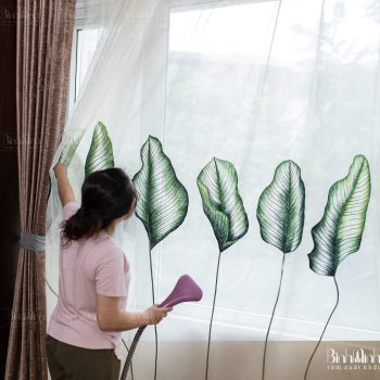 Rèm thêu họa tiết Tropical - Rèm cao cấp