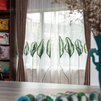 Rèm thêu họa tiết Tropical - Rèm cao cấp