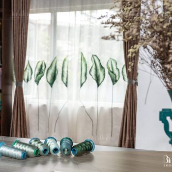 Rèm thêu họa tiết Tropical - Rèm cao cấp