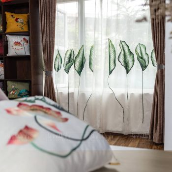 Rèm thêu họa tiết Tropical - Rèm cao cấp