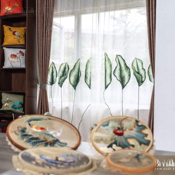 Rèm thêu họa tiết Tropical - Rèm cao cấp