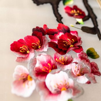 Tranh thêu hoa đào - Tranh thêu cao cấp