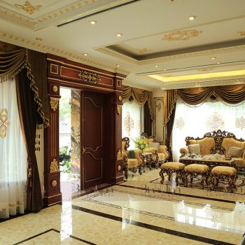 Rèm biệt thự thêu chỉ vàng