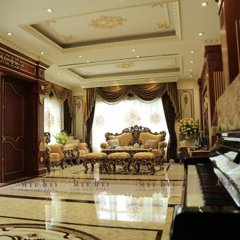 Rèm biệt thự thêu chỉ vàng