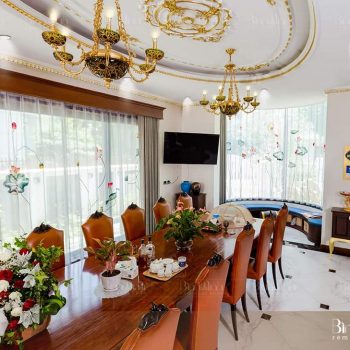 Rèm biệt thự thêu hoa sen - Rèm cửa cao cấp