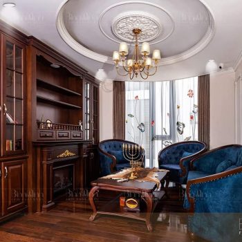 Rèm biệt thự thêu hoa sen - Rèm cửa cao cấp