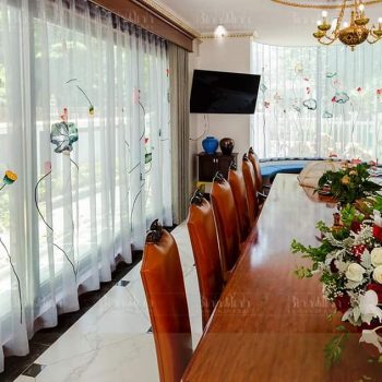 Rèm biệt thự thêu hoa sen - Rèm cửa cao cấp