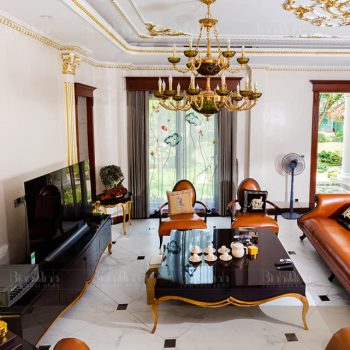 Rèm biệt thự thêu hoa sen - Rèm cửa cao cấp