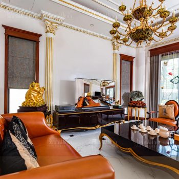 Rèm biệt thự thêu hoa sen - Rèm cửa cao cấp