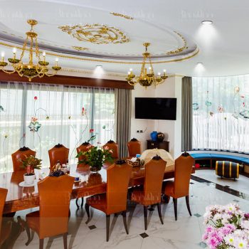 Rèm biệt thự thêu hoa sen - Rèm cửa cao cấp