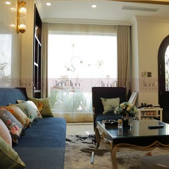 Rèm biệt thự Vinhome mẫu rèm thêu sen