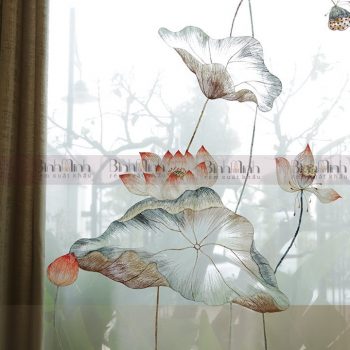 Rèm biệt thự Vinhome mẫu rèm thêu sen