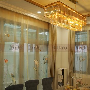 Rèm biệt thự Vinhome mẫu rèm thêu sen