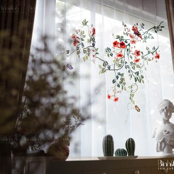 Rèm thêu hoa đăng tiêu