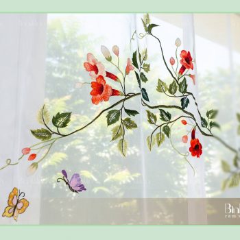Rèm thêu hoa đăng tiêu