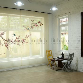 Rèm thêu hoa đào