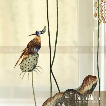 Mẫu rèm thêu hoa sen cao cấp: Sen rủ