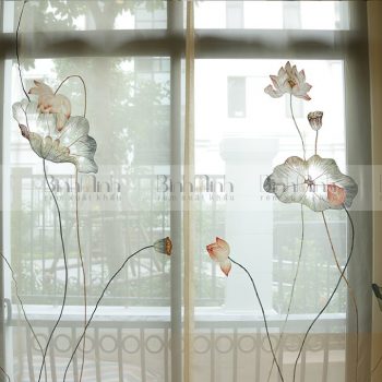 Mẫu rèm thêu cao cấp: Thanh liên hoa