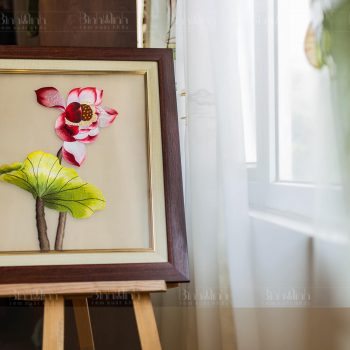 Tranh thêu hoa sen - Tranh thêu Bình Minh