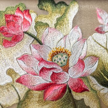 Tranh thêu hoa sen - Tranh thêu tay cao cấp