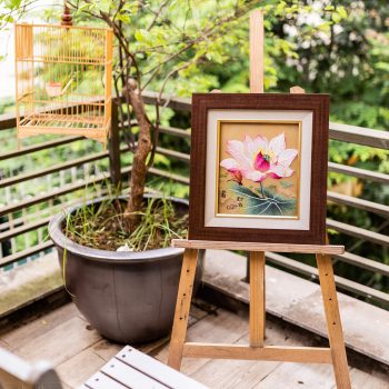 Tranh thêu hoa sen - Tranh thêu tay cao cấp Bình Minh