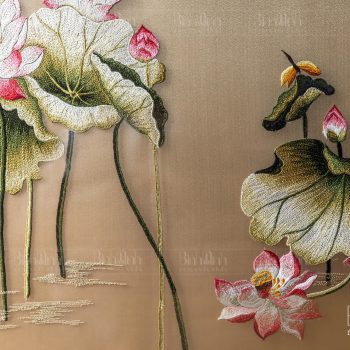 Tranh thêu hoa sen - Tranh thêu tay cao cấp