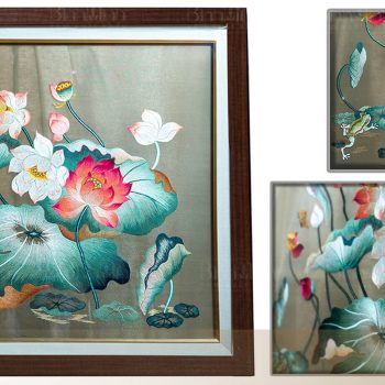 Tranh thêu sen cao cấp - Tranh thêu nghệ thuật