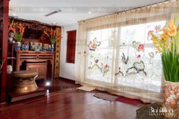 Rèm phòng thờ thêu sen Rèm phòng thờ thêu sen