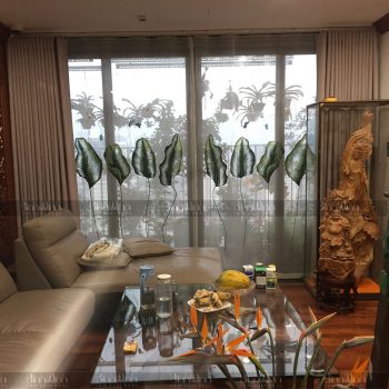 Rèm chung cư căn hộ Mỹ Đình 2 - Mẫu rèm thêu Tropical