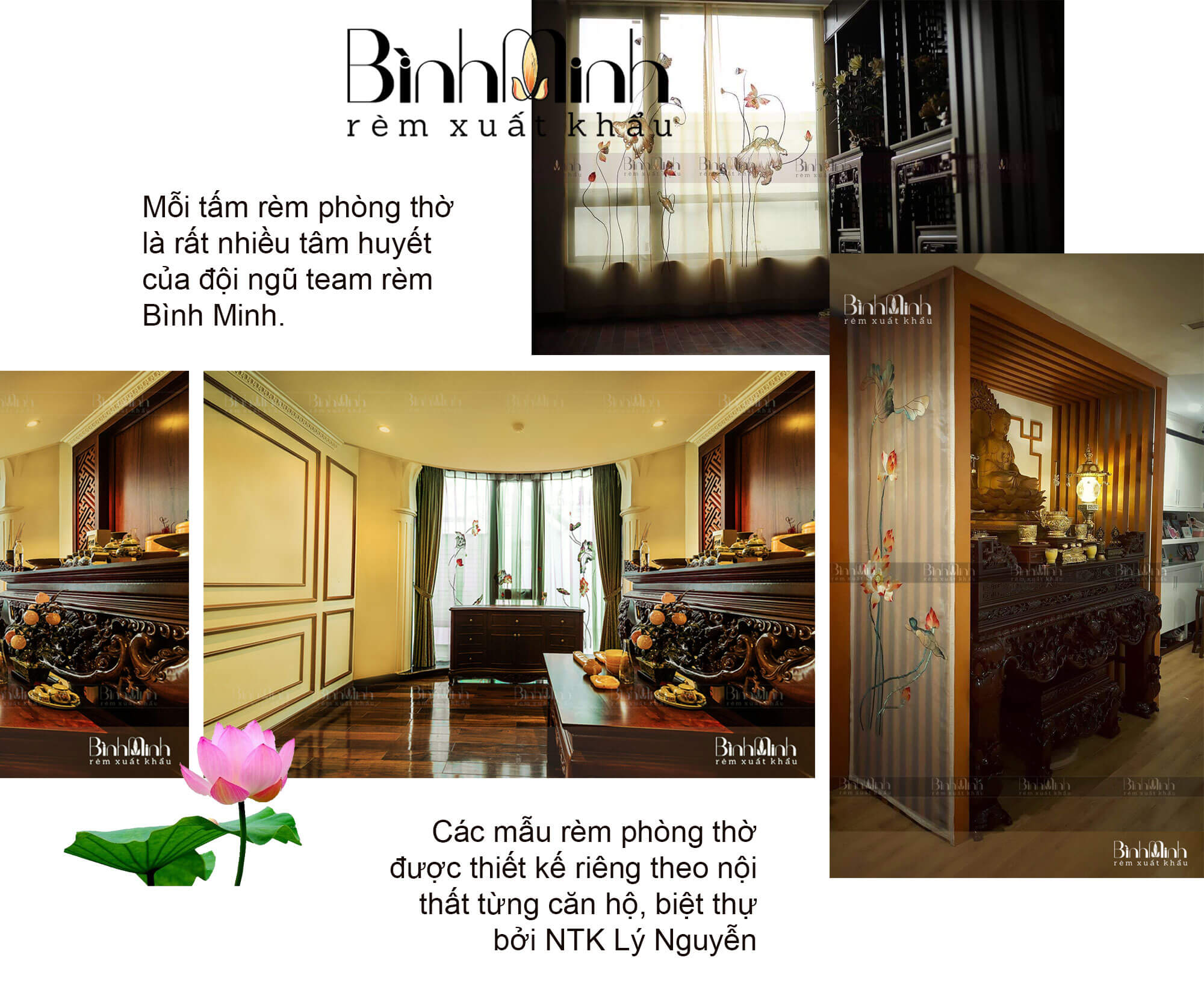 Rèm phòng thờ được thiết kế riêng