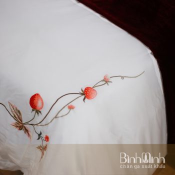 Bộ chăn ga gối thêu cao cấp Tencel lụa