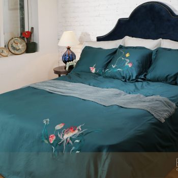 Bộ chăn ga gối thêu tay cao cấp - "Đêm"