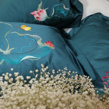 Bộ chăn ga gối thêu tay cao cấp -