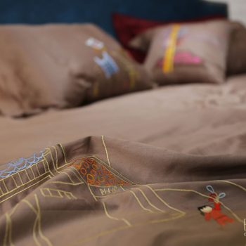 Bộ chăn ga gối thêu tay cao cấp -