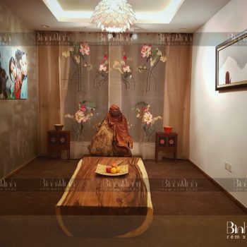 Mẫu rèm phòng thờ Phật đối xứng