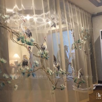 Rèm phòng thờ biệt thự thêu 2 mặt đẳng cấp