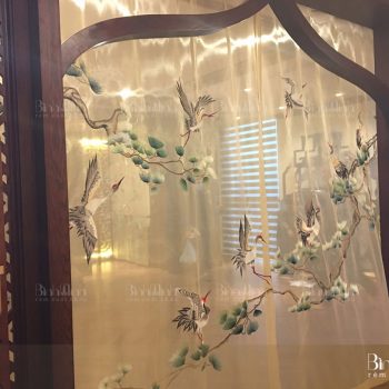 Rèm phòng thờ biệt thự thêu 2 mặt đẳng cấp