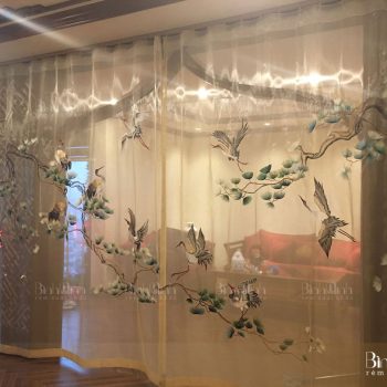Rèm phòng thờ biệt thự thêu 2 mặt đẳng cấp