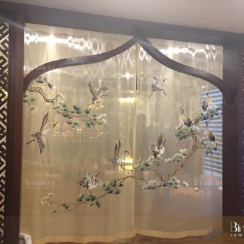 Rèm phòng thờ biệt thự thêu 2 mặt đẳng cấp