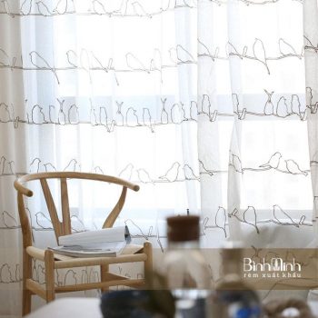 Rèm canvas Vintage vải thô kem - Vin 27