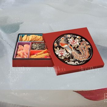 Hộp gỗ sơn mài tranh thêu Phượng – HSM04