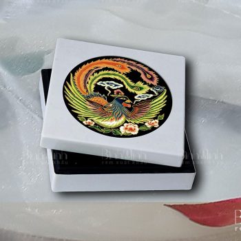 Hộp gỗ sơn mài tranh thêu Phượng – HSM03