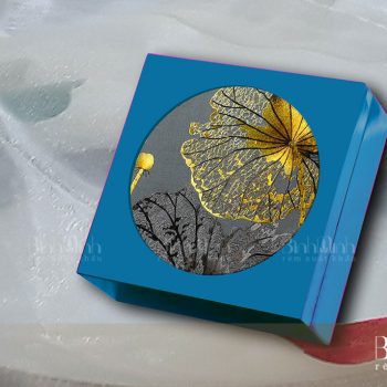 Hộp gỗ sơn mài tranh thêu Sen – HSM13