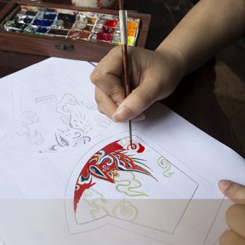 Thêu vi tính lên khẩu trang hình Long, Ly, Quy, Phượng