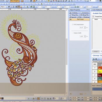 Thêu máy thời trang hình chim công