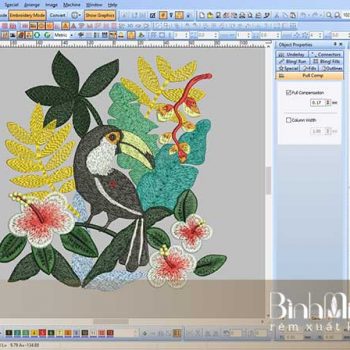 Thêu máy vi tính chim vẹt